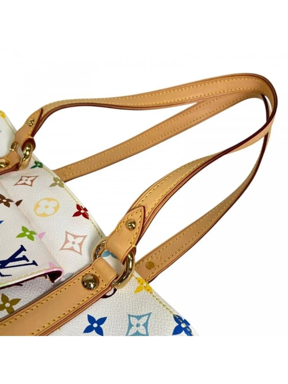 Louis Vuitton Handbag Aurelia MM Monogram Multicolor White Gold